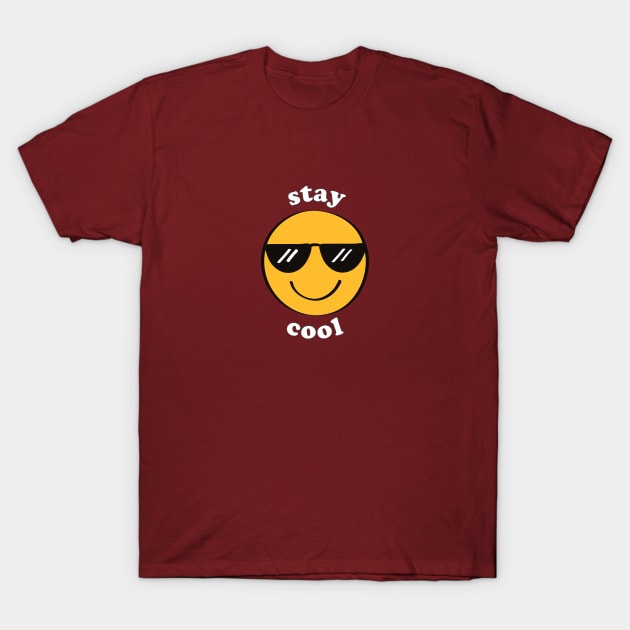 Stay Cool Sunglasses Emoji Smiley Face T-Shirt by sentinelsupplyco